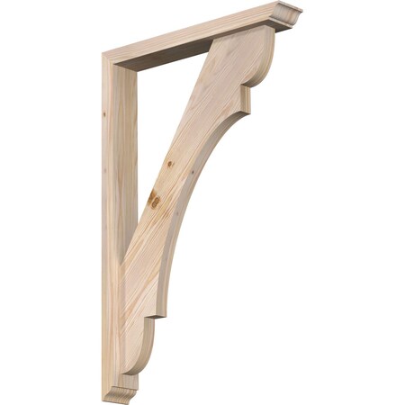 Ekena Millwork Olympic Traditional Smooth Bracket w/ Offset Brace, Douglas Fir, 3 1/2"W x 22"D x 34"H BKT0402X22X34OLY01SDF